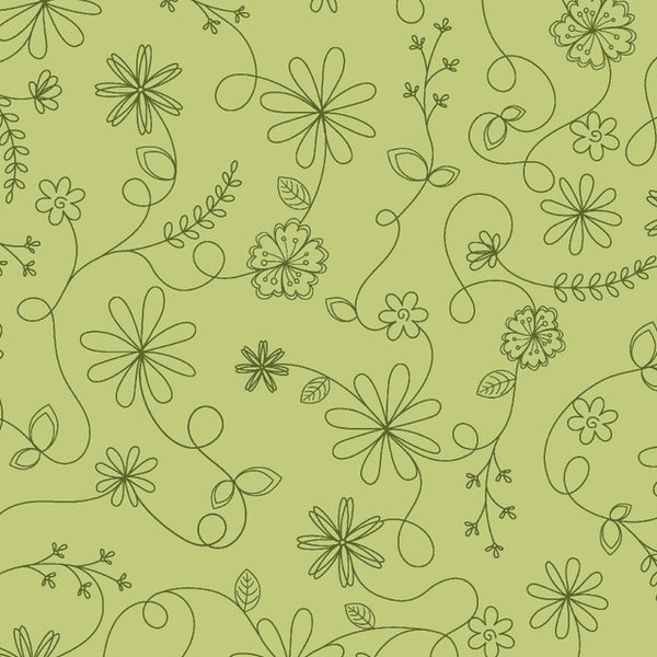 Maywood Studio - KimberBell Basic - Swirl Floral Green