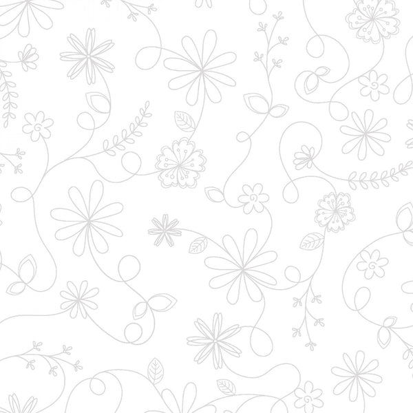 Maywood Studio - KimberBell Basic - Swirl Floral White