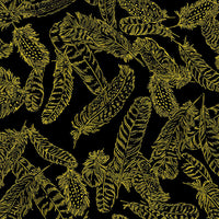 Benartex - Gilded Feathers - Black/Gold