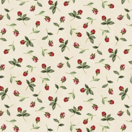 PS06 - Wilmington Prints - Daydream Garden - Rose Bud Toss Cream