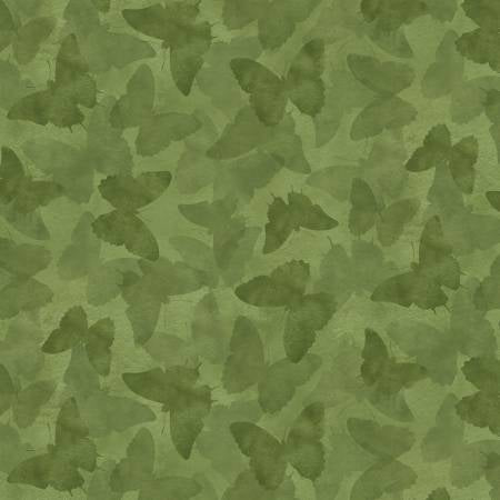 Wilmington Prints - Daydream Garden - Tonal Butterflies Green