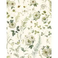 Wilmington Prints - Green Fields - Large Floral Cream