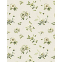 Wilmington Prints - Green Fields - Medium Floral Cream