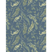 Wilmington Prints - Green Fields - Ferns All Over Blue