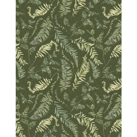 Wilmington Prints - Green Fields - Ferns All Over Forest