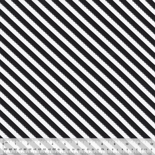 Windham Prints - Anthology Fabrics BeColourful - Magic Bias Stripe Black