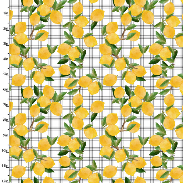 3 Wishes Fabrics - White Cottage Farm - Trailing Lemons
