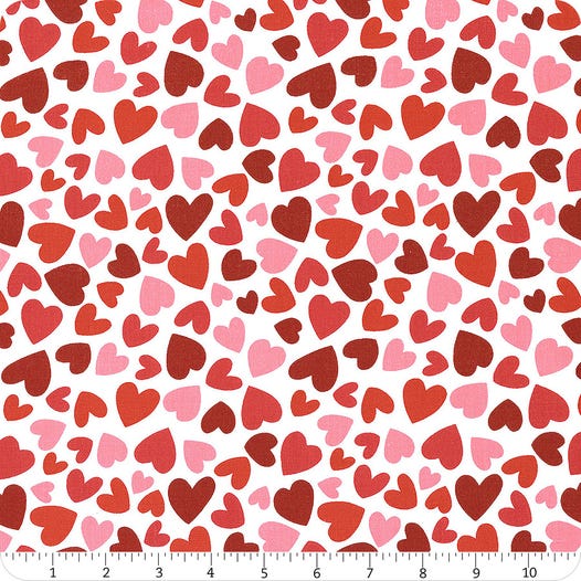 Wilmington Prints - Happy Hearts - Packed Hearts White