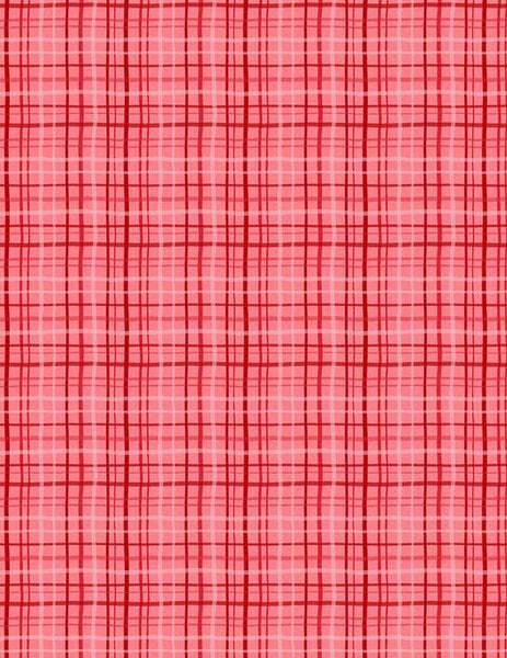 Wilmington Prints - Happy Hearts - Plaid Red