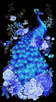 Timeless Treasure - Royal Plume - 24” Peacock Metallic Panel