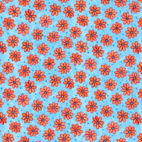 Blank Quilting - Whimsy Daisical II - Tossed Daisies Blue