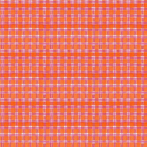 Blank Quilting - Whimsy Daisical II - Plaid Orange