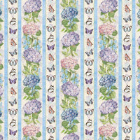 Wilmington Prints - Hydrangea Mist - Repeating Stripe Multi