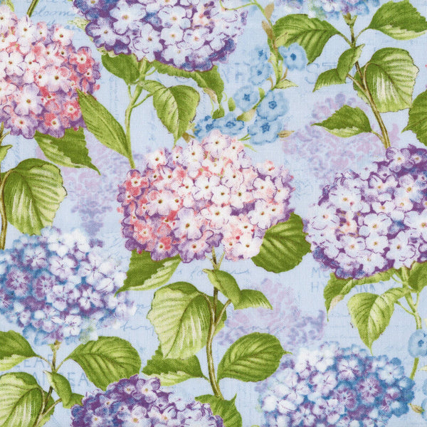 Wilmington Prints - Hydrangea Mist - Hydrangeas All Over Blue