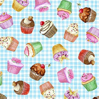 Michael Miller Fabrics - Sweet Indulgence - Delicious Cupcake Blue