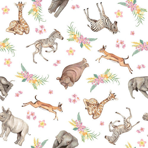 Studio e Fabrics - All Big Things Start Small - Tossed Herbivores Multi