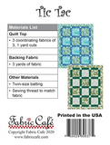 FC01 - Fabric Cafe - Quilt Pattern - Tic Tac