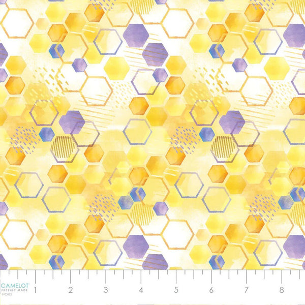 Camelot Fabrics - Welcome To Our Hive - Hi Honey Yellow