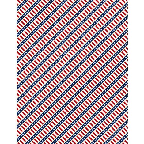 PS76 - Wilmington Prints - Hearts’ Anthem - Diagonal Stripe Cream