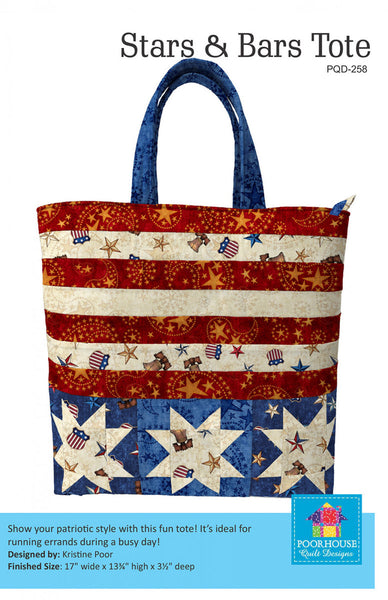 Poor House Quilt Designs - Stars & Bars Tote Pattern