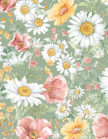 Wilmington Prints - Daisy Days - Packed Floral Green