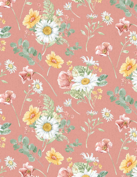 Wilmington Prints - Daisy Days - Large Floral Pink