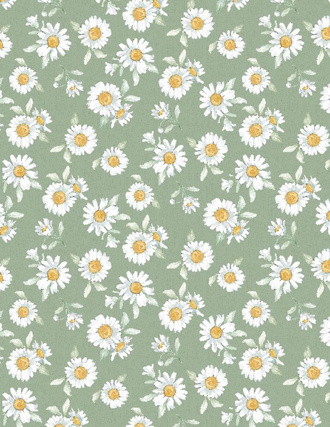 Wilmington Prints - Daisy Days - Daisies Green