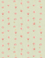 Wilmington Prints - Daisy Days - Floral Stripe Green/Pink