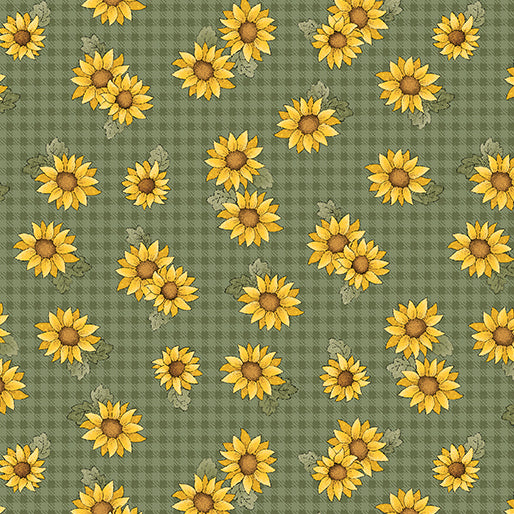 Benartex - Heartland - Field Sunflowers Green