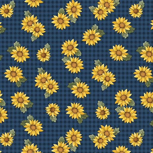 Benartex - Heartland - Field Sunflowers Dark Blue