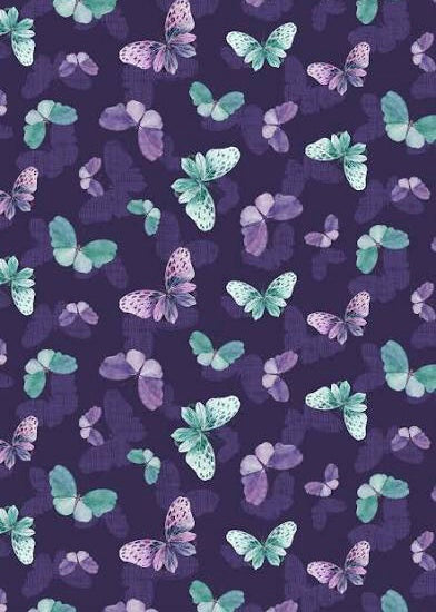 Wilmington Prints - Botanical Magic - Butterfly Toss Purple