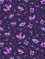 Wilmington Prints - Botanical Magic - Floral Toss Purple