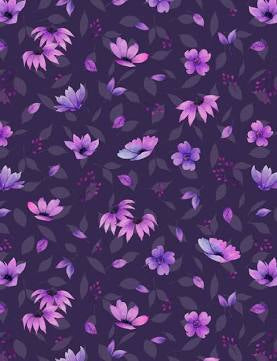 Wilmington Prints - Botanical Magic - Floral Toss Purple