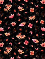 Wilmington Prints - Botanical Magic - Floral Toss Black