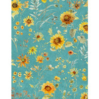 Wilmington Prints - Sunflower Sweet - Flowers Allover Teal