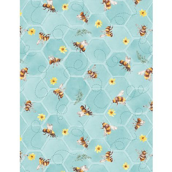 Wilmington Prints - Sunflower Sweet - Bee Toss Teal