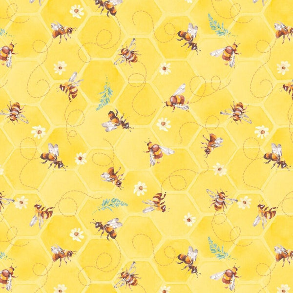 Wilmington Prints - Sunflower Sweet - Bee Toss Yellow