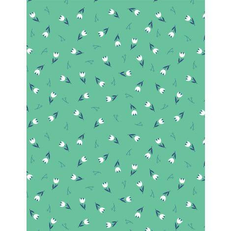 Wilmington Prints - Windsong Meadows - Tulip Toss Teal