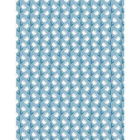 Wilmington Prints - Windsong Meadows - Climbing Tulips Blue