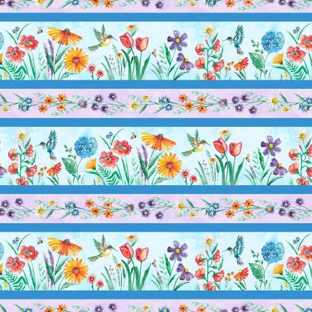 Wilmington Prints - Fanciful Flight - Repeating Stripe Multi