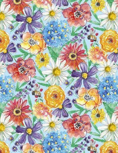 Wilmington Prints - Fanciful Flight - Packed Flowers Blue