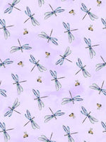 Wilmington Prints - Fanciful Flight - Bees & Dragonflies Toss Purple