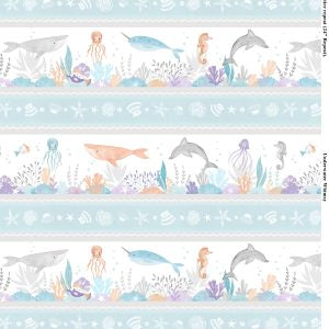 Wilmington Prints - Underwater Whimsy - Repeating Stripe Multi