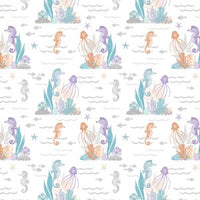 Wilmington Prints - Underwater Whimsy - Seahorses White