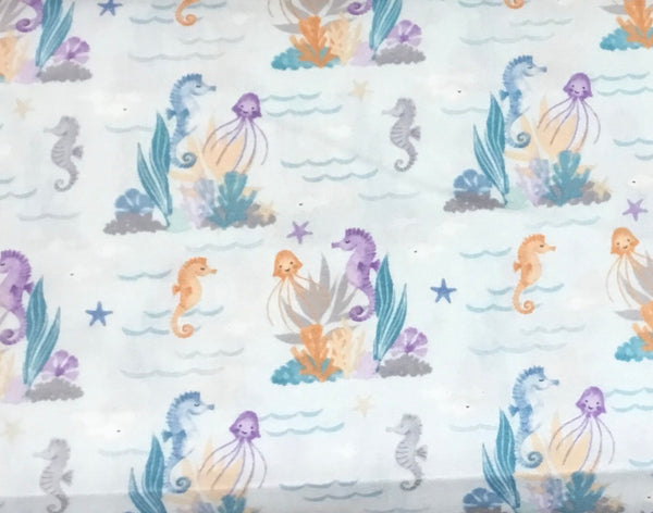 Wilmington Prints - Underwater Whimsy - Seahorses Blue
