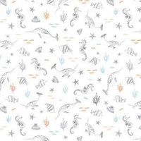 Wilmington Prints - Underwater Whimsy - Sealife Toss White