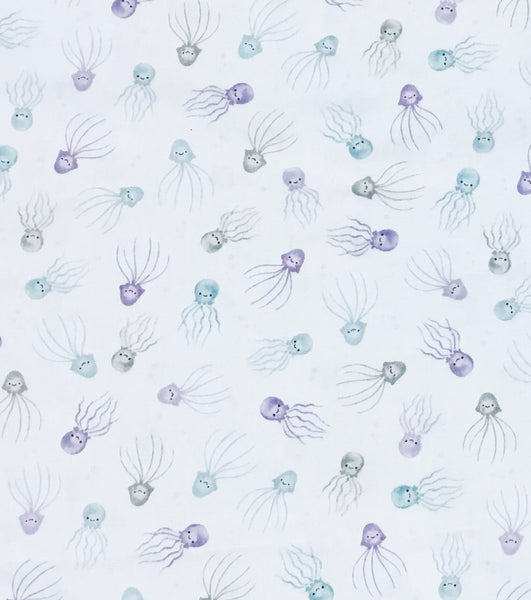 Wilmington Prints - Underwater Whimsy - Jellyfish Toss Blue