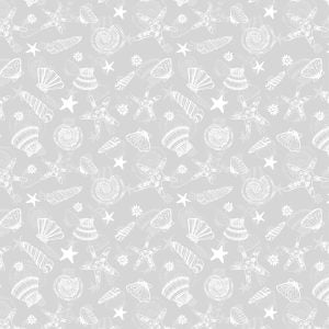 Wilmington Prints - Underwater Whimsy - Seashell Toss Gray
