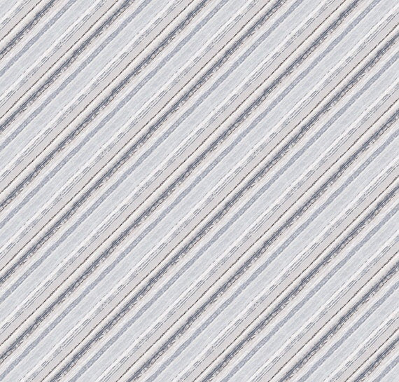 Wilmington Prints - Woodland Frost - Diagonal Stripe Blue