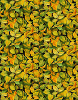 Wilmington Prints - Flowers of the Sun - Packed Leaves Yellow